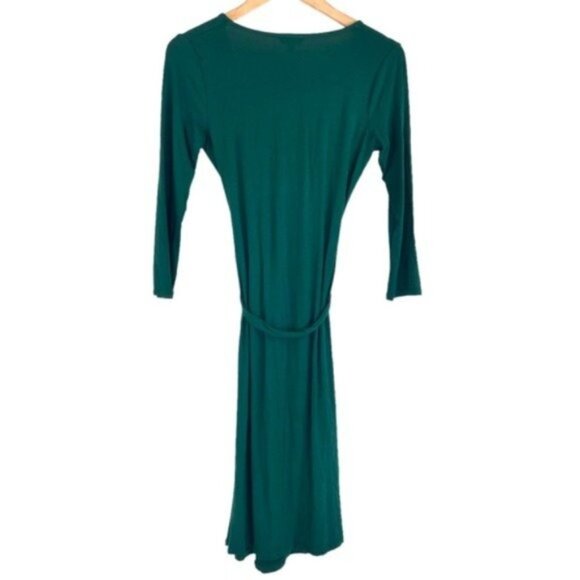 Talbots Hunter Green Faux Wrap Dress. - Picture 6 of 6
